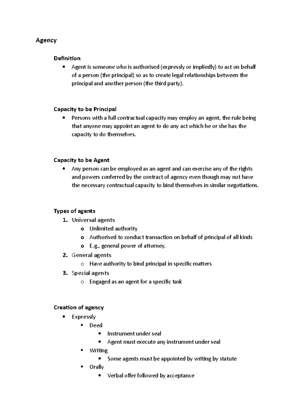 summary-notes-agency-definition-agent-is-someone-who-is-authorised