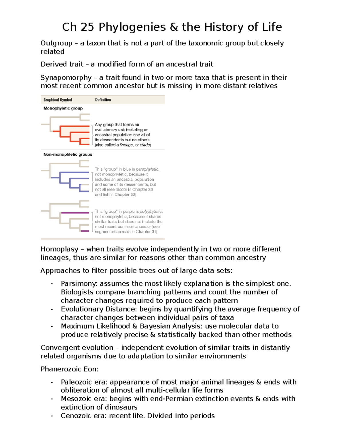 Ch 25 Phylogenies - Lecture Notes 5 - Ch 25 Phylogenies & The History ...