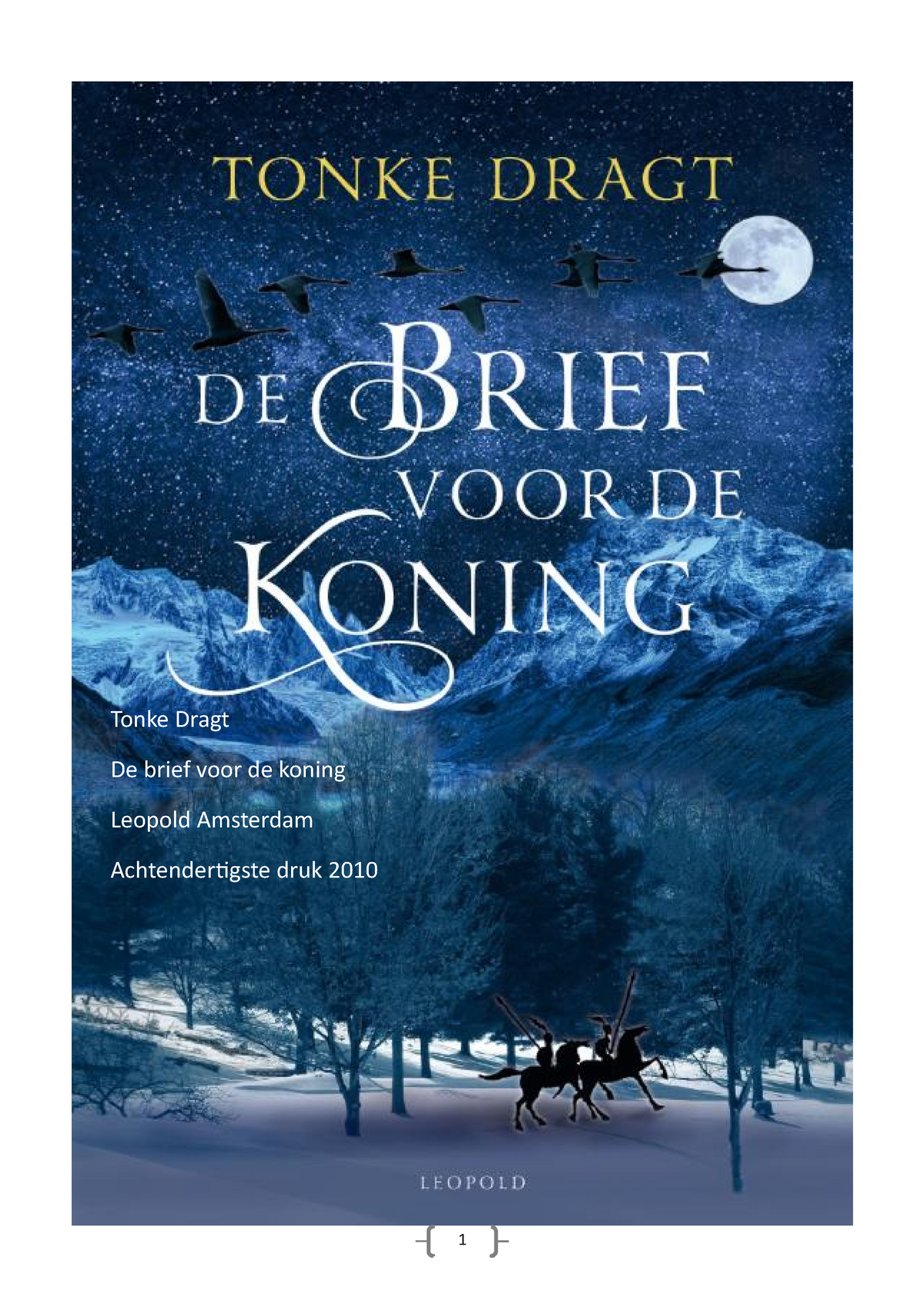 Nederlands Boekverslag De brief voor de koning - VWO - StudeerSnel
