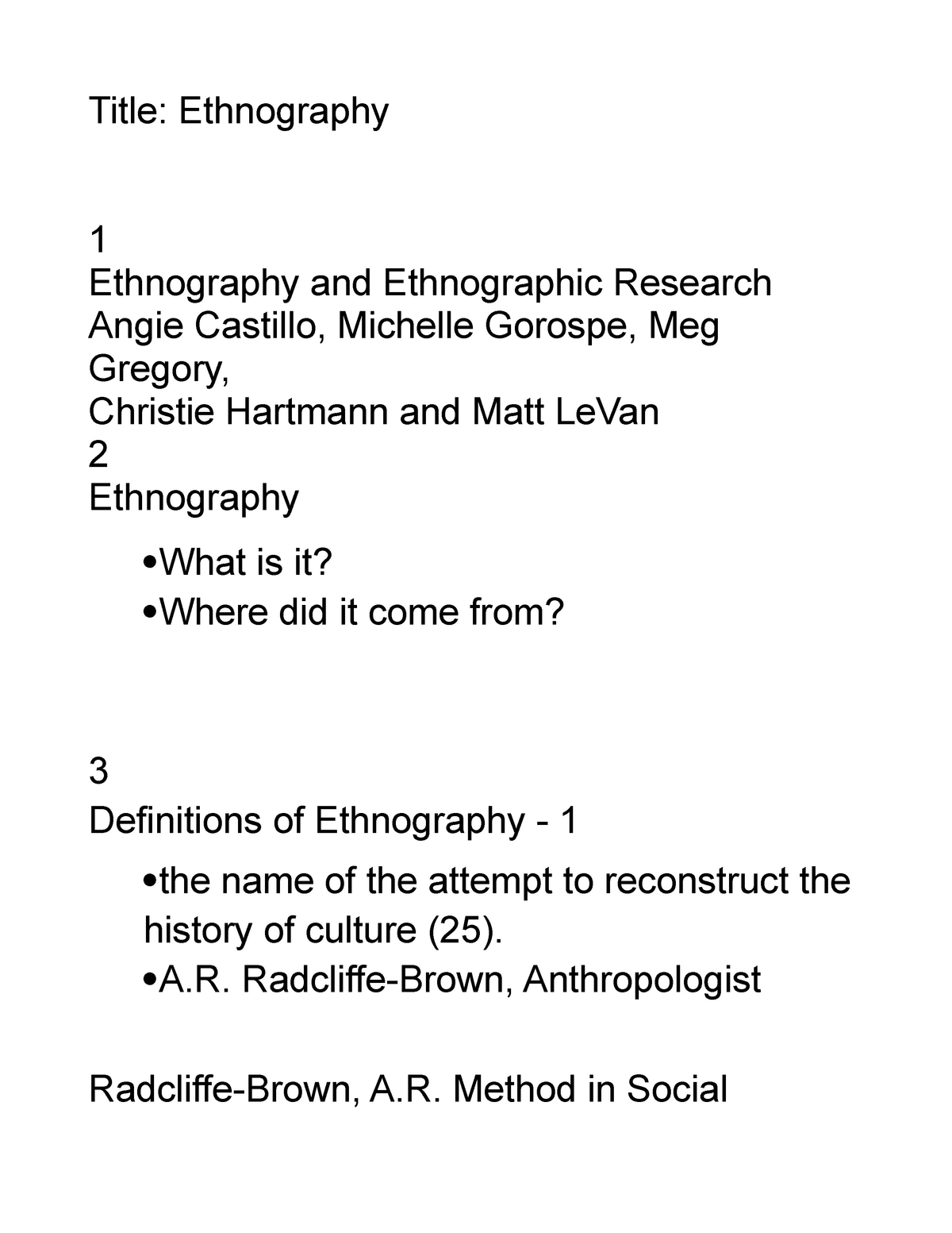 limitations to ethnographic research