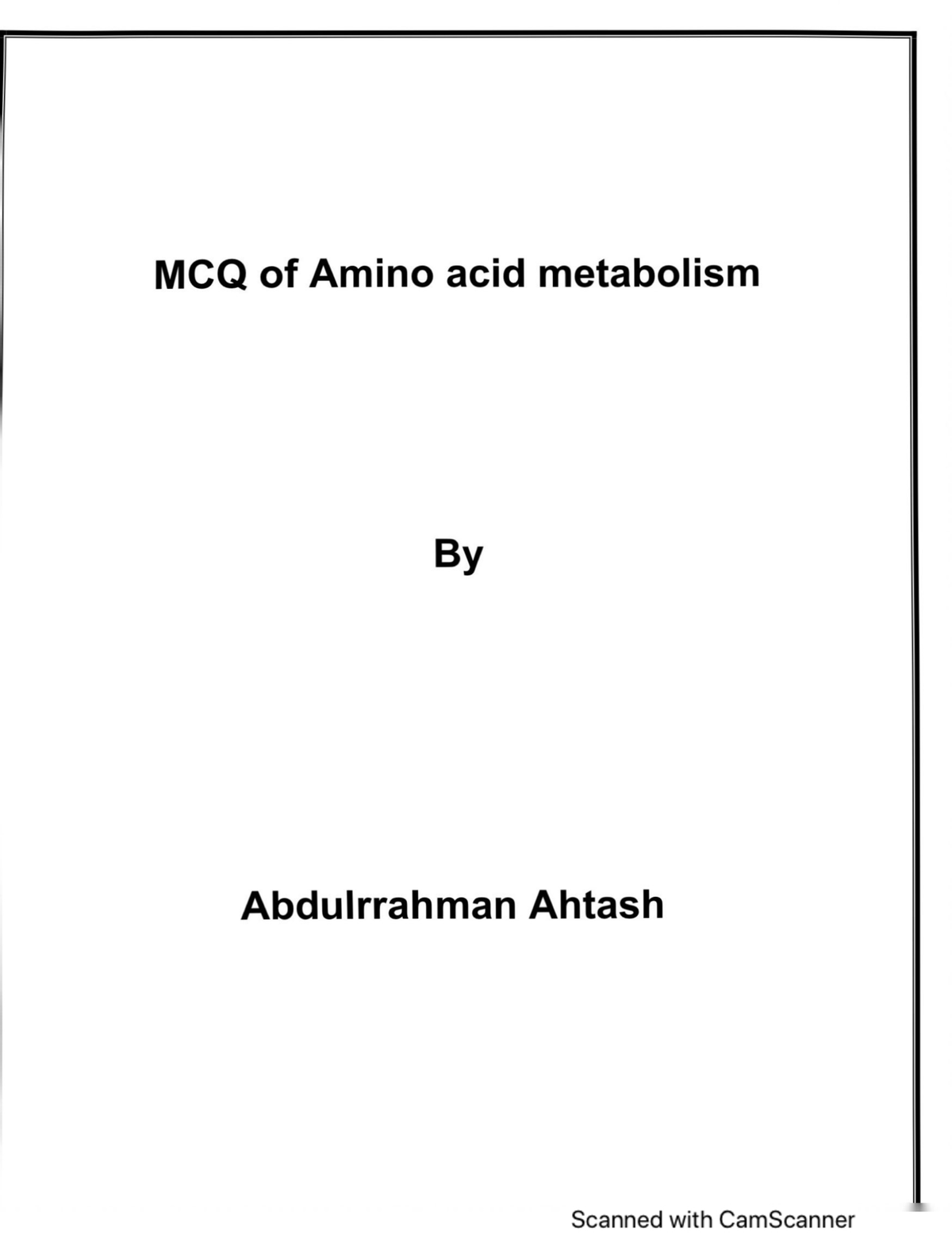MCQ of Amino acid metabolism Biochemistry Studocu