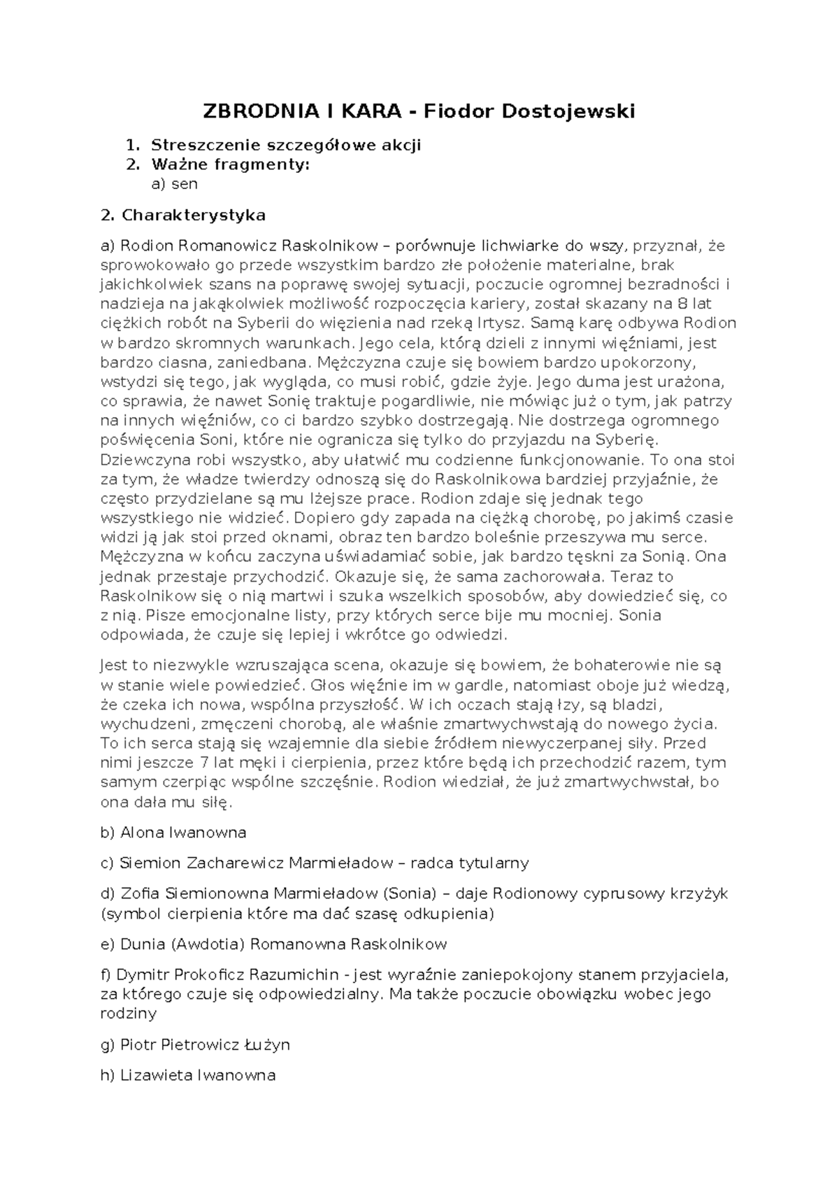 Zbrodnia I Kara Jako Powieść Psychologiczna www.studocu.com