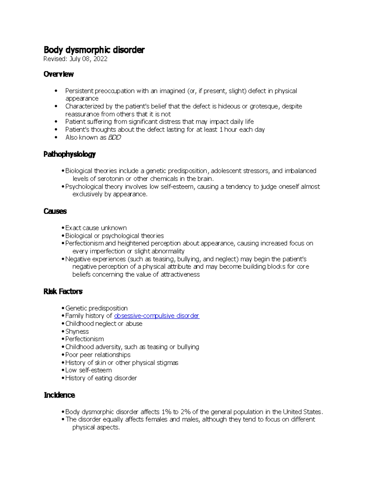 body dysmorphia Body dysmorphic disorder Revised July 08, 2022