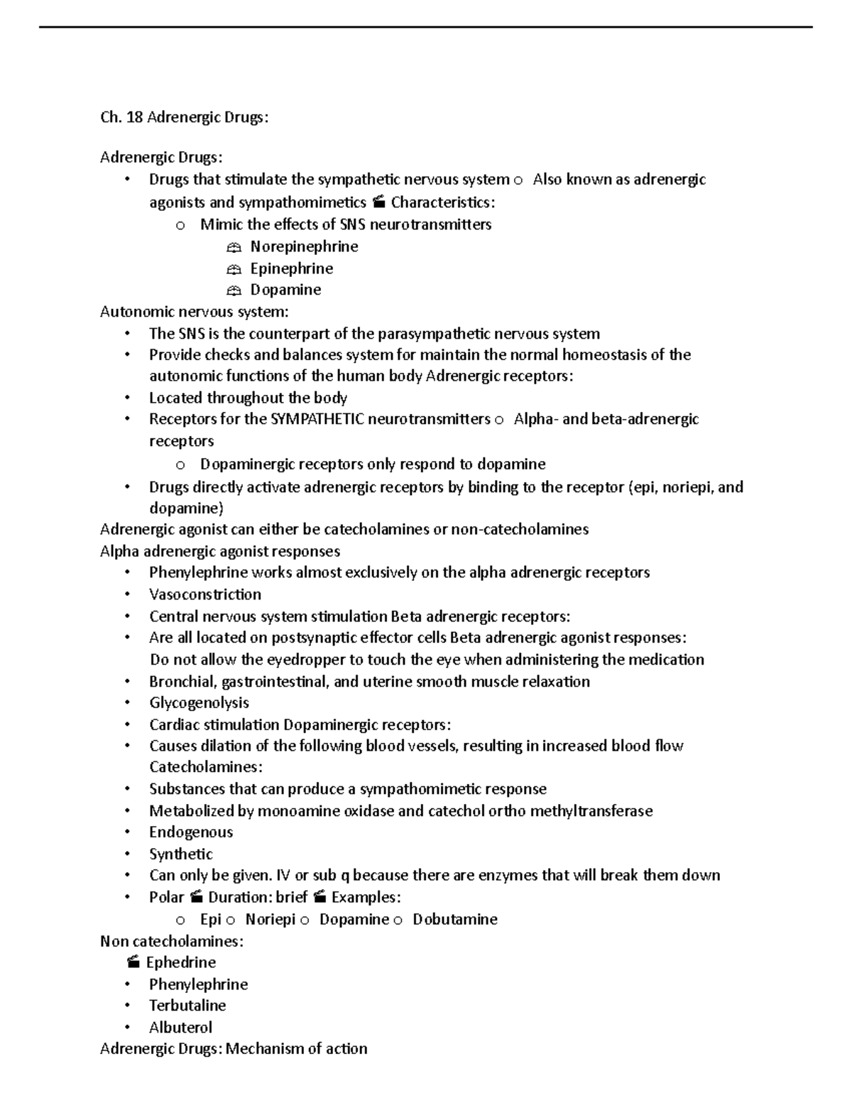 Ch 18 Adrenergic Drugs - Will Definitely Help Understand The Topic - Ch ...