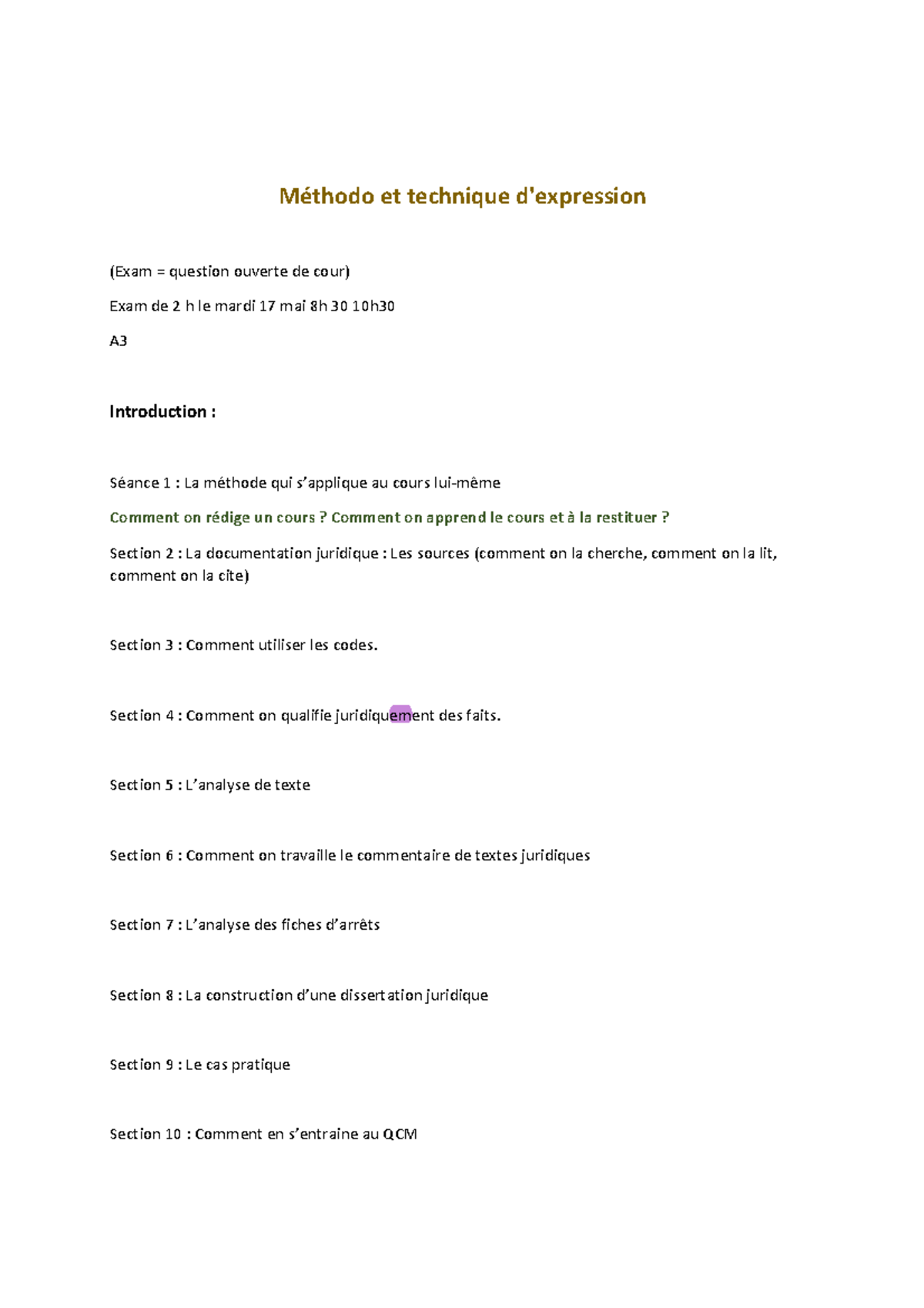 Méthodo et tech d'expression - Méthodo et technique d'expression (Exam ...
