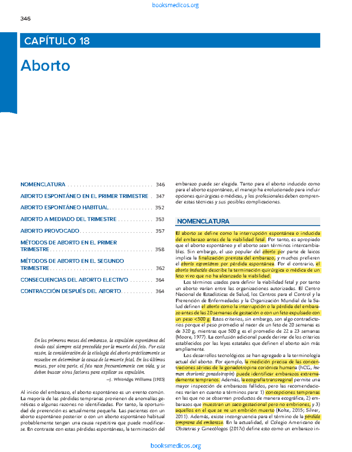 Aborto Go Ii Williams 346 Embarazo Puede Ser Elegida Tanto Para El Aborto Inducido Como