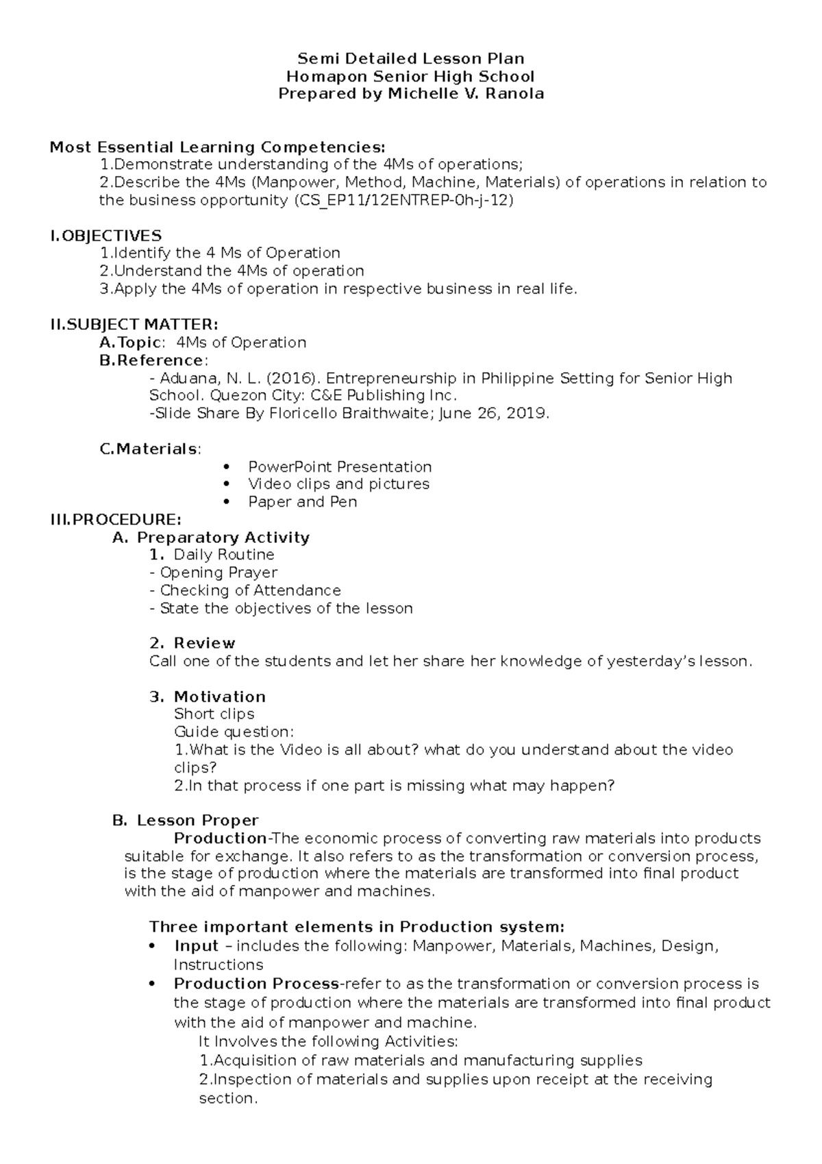 co-entrep-semi-detailed-lesson-plan-semi-detailed-lesson-plan-homapon