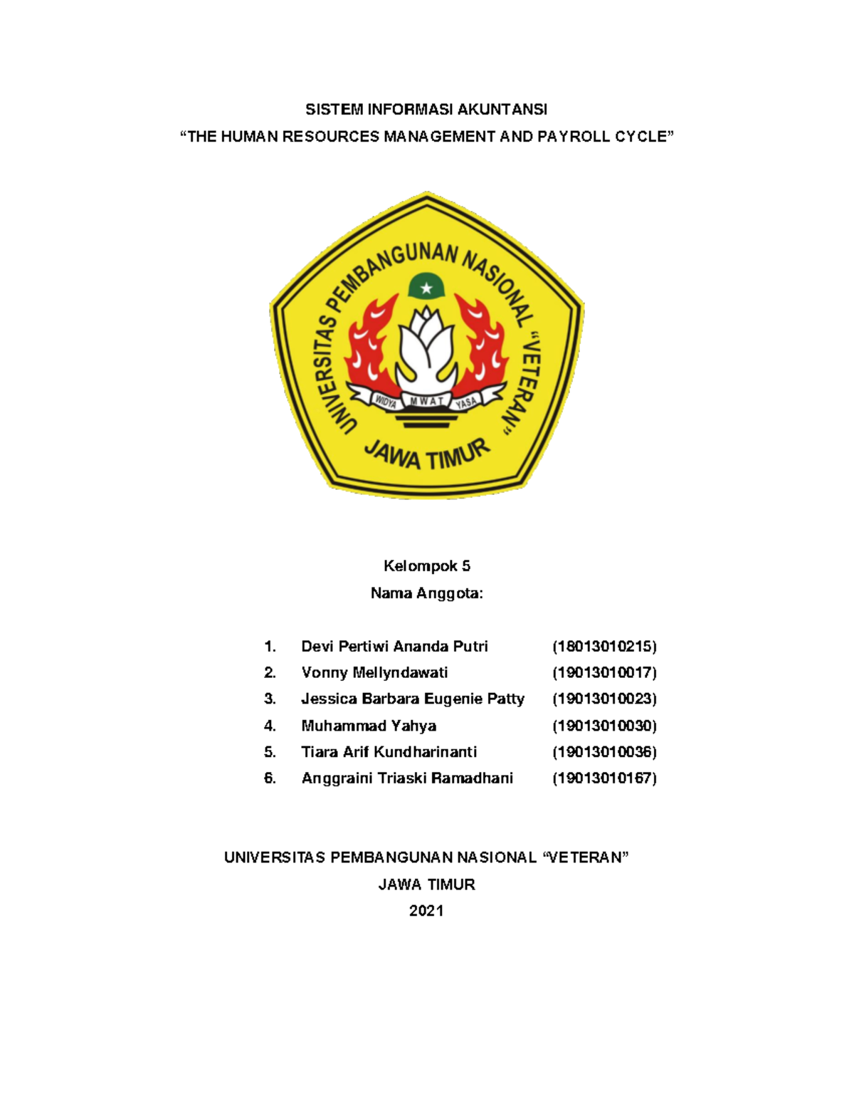“THE HUMAN RESOURCES MANAGEMENT AND PAYROLL CYCLE” - SISTEM INFORMASI ...