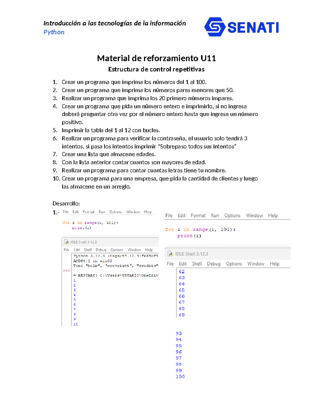 Material de reforzamiento U11 - Introducción a las tecnologías de la ...