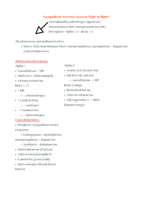 NRSI 215 Unit 2 Drugs Affecting ANS - Parasympathetic Nervous System ...