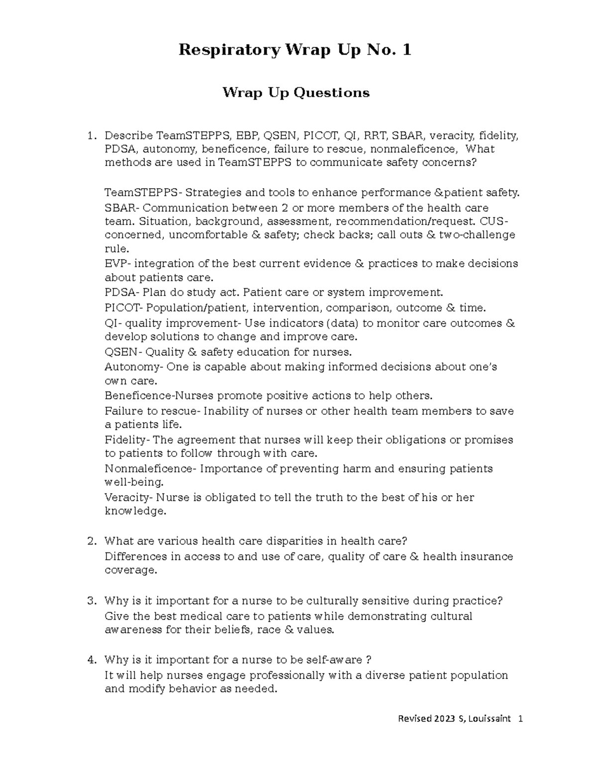 Respiratory Wrap Up No. 2 PDF.pdf Wrap Up Questions Describe