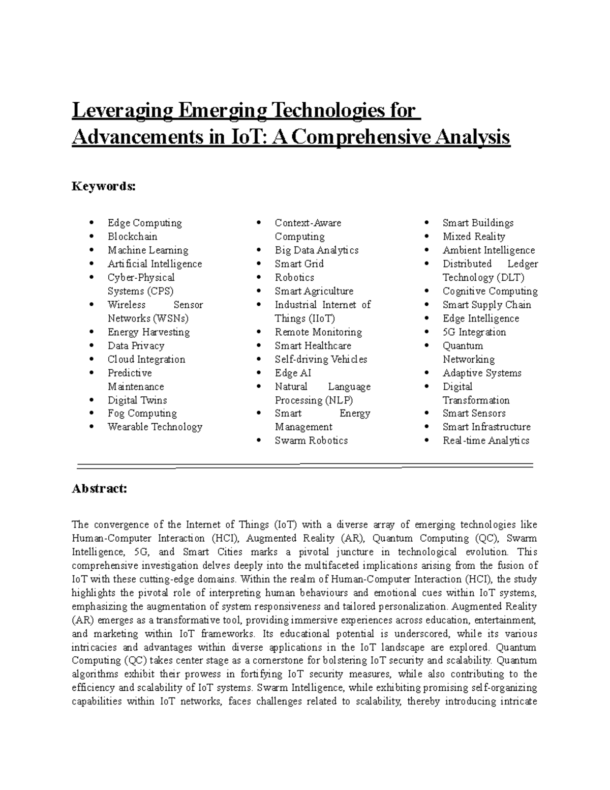 IOT Final version - Work - Leveraging Emerging Technologies for ...