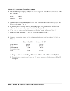 BA 220 Chapter 13 exercises - Chapter 13 Exercises Fuller Enterprises ...