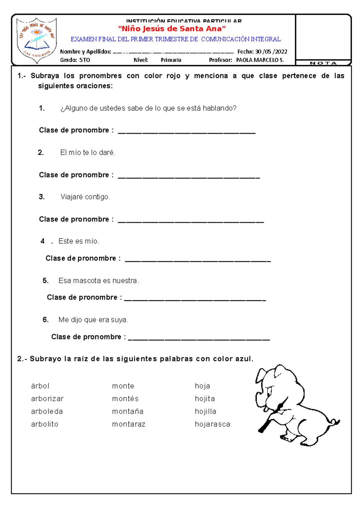 Formato DE comunicacion integral - copia - copia - 1.- Subraya los ...