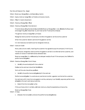 Part One of Module Six - notes - Part One of Module Six - Begin Slide 2 ...
