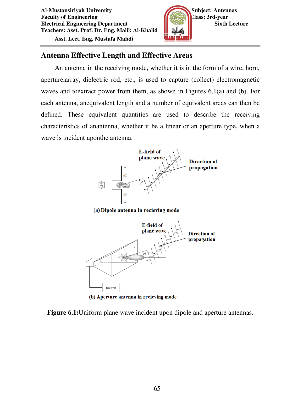 Antennas-Lecture 6 - Antennas-Lecture 6 - Faculty Of Engineering Class ...