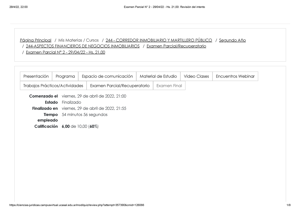 Examen Parcial N° 2 - 29 04 22 - Hs 21,00 Revisi 230704 213529 - Página ...