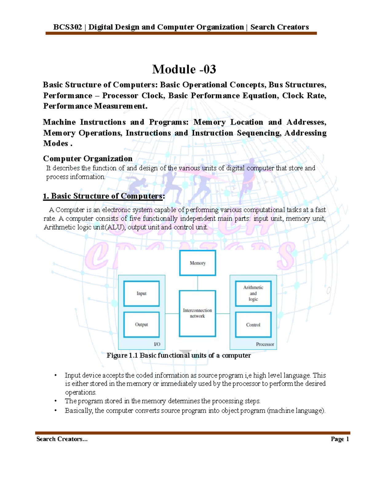 Module-03 Basic Structure of Computers Search Creators - Module - 03 ...