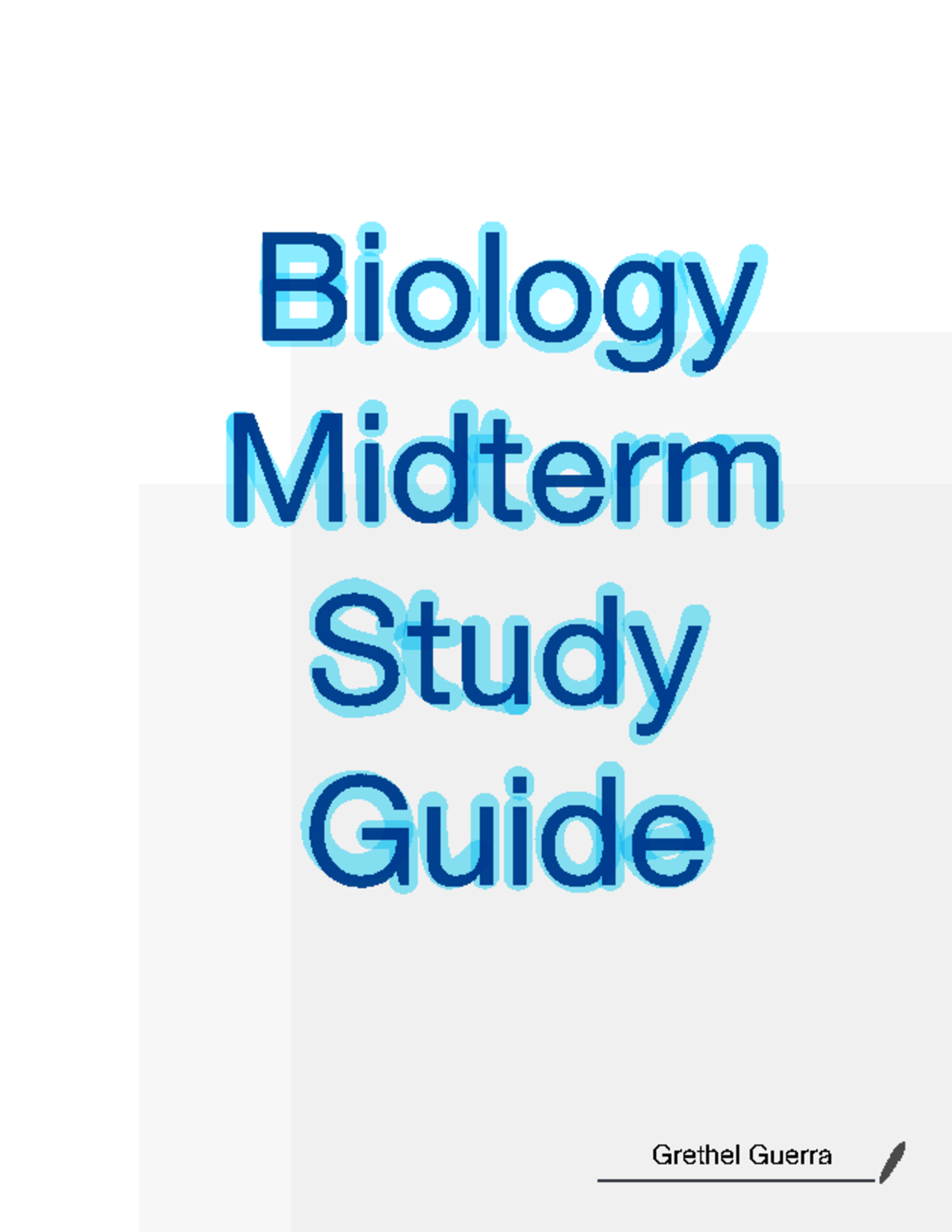 Bio Midterm Biology Midterm Study Guide Grethel Guerra Chapter