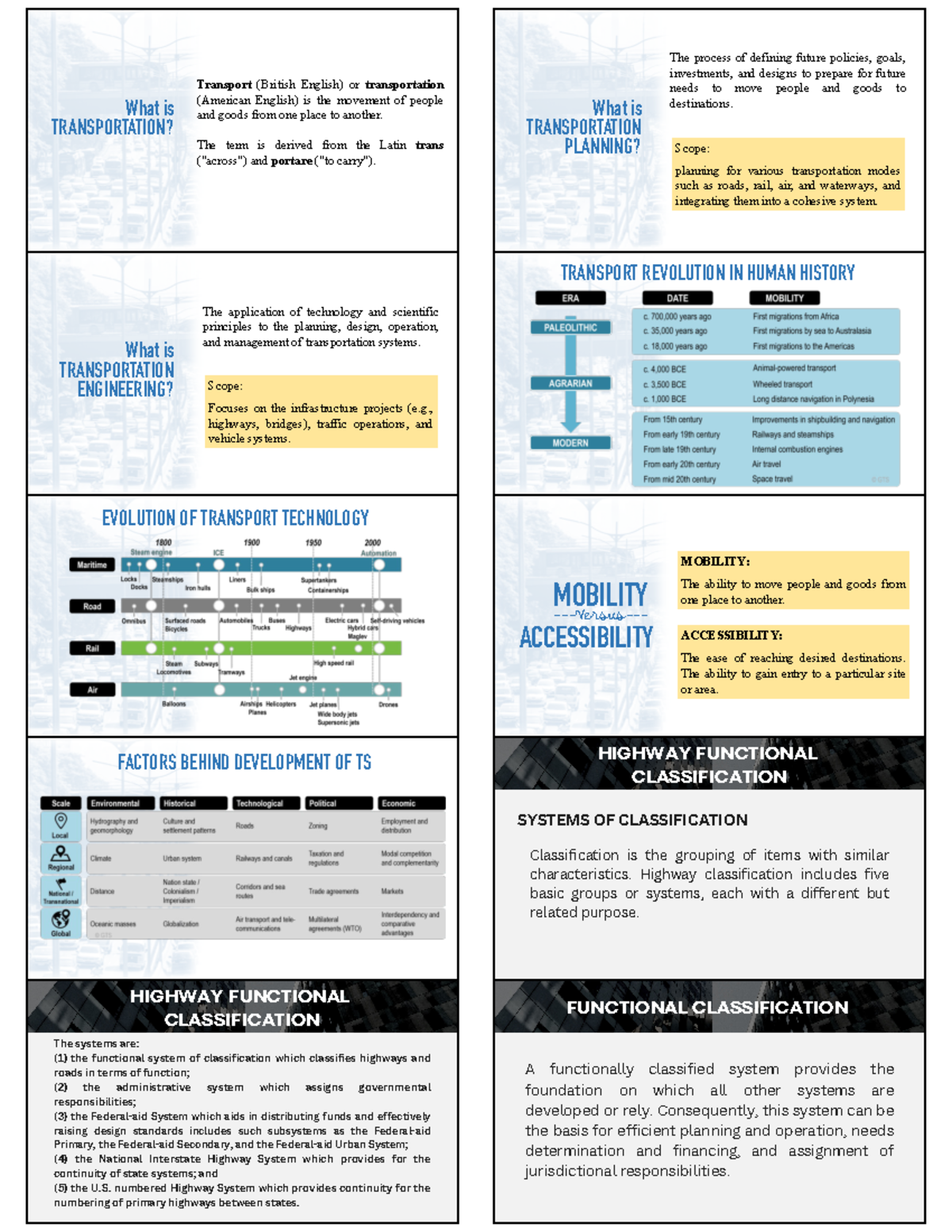 CE331- Midterm - Transportation notes - What is TRANSPORTATION ...