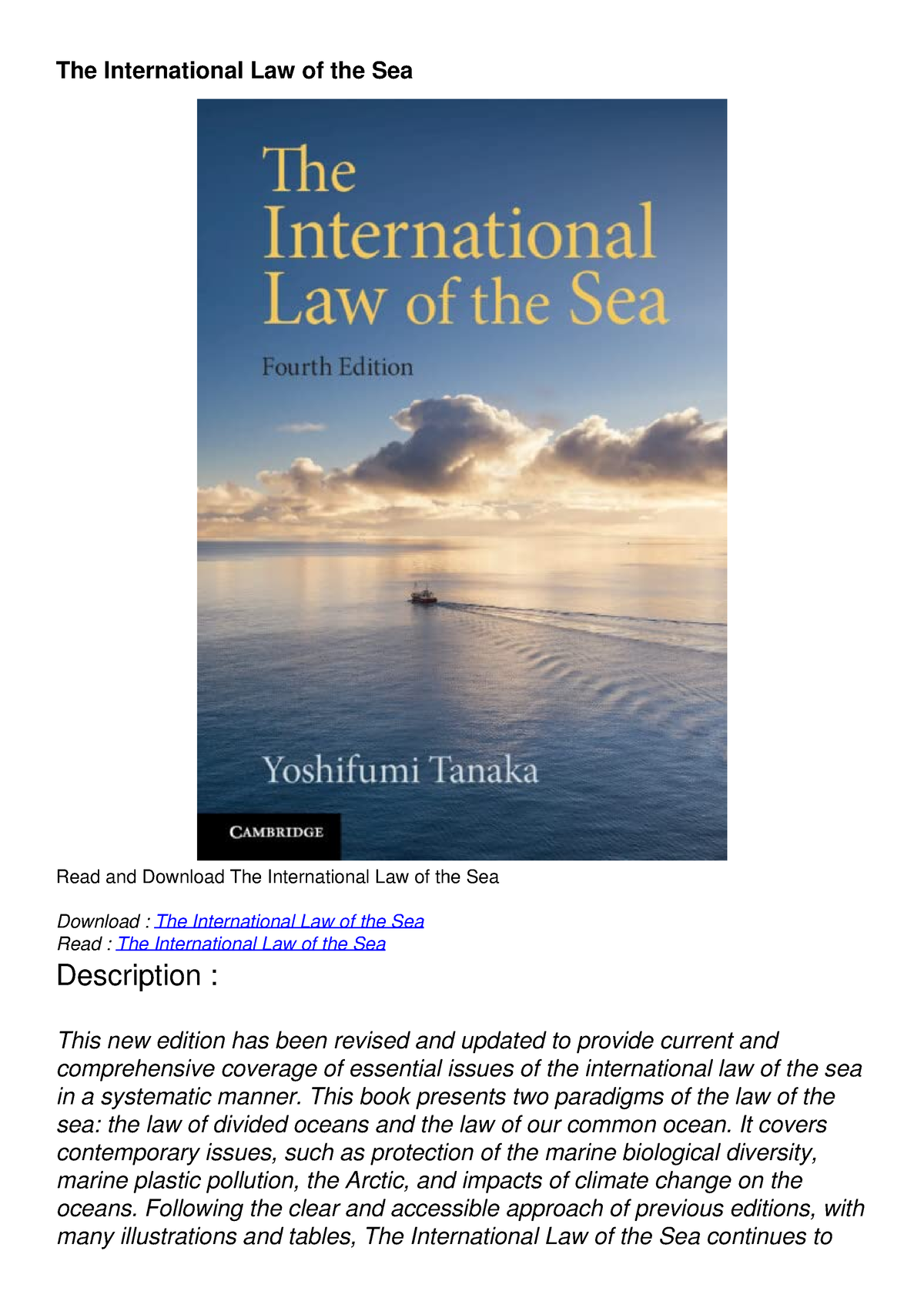 EBOOK The International Law Of The Sea DOWNLOAD PDF - The International ...