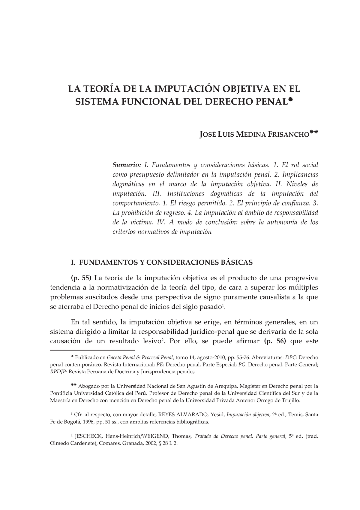 2608 04teoria De La Imputacion Objetiva - LA TEORÍA DE LA IMPUTACIÓN ...