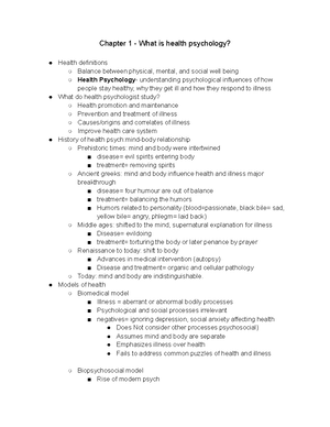 Chapter 5 - Health Compromising Behaviors Lecture Notes - Health ...