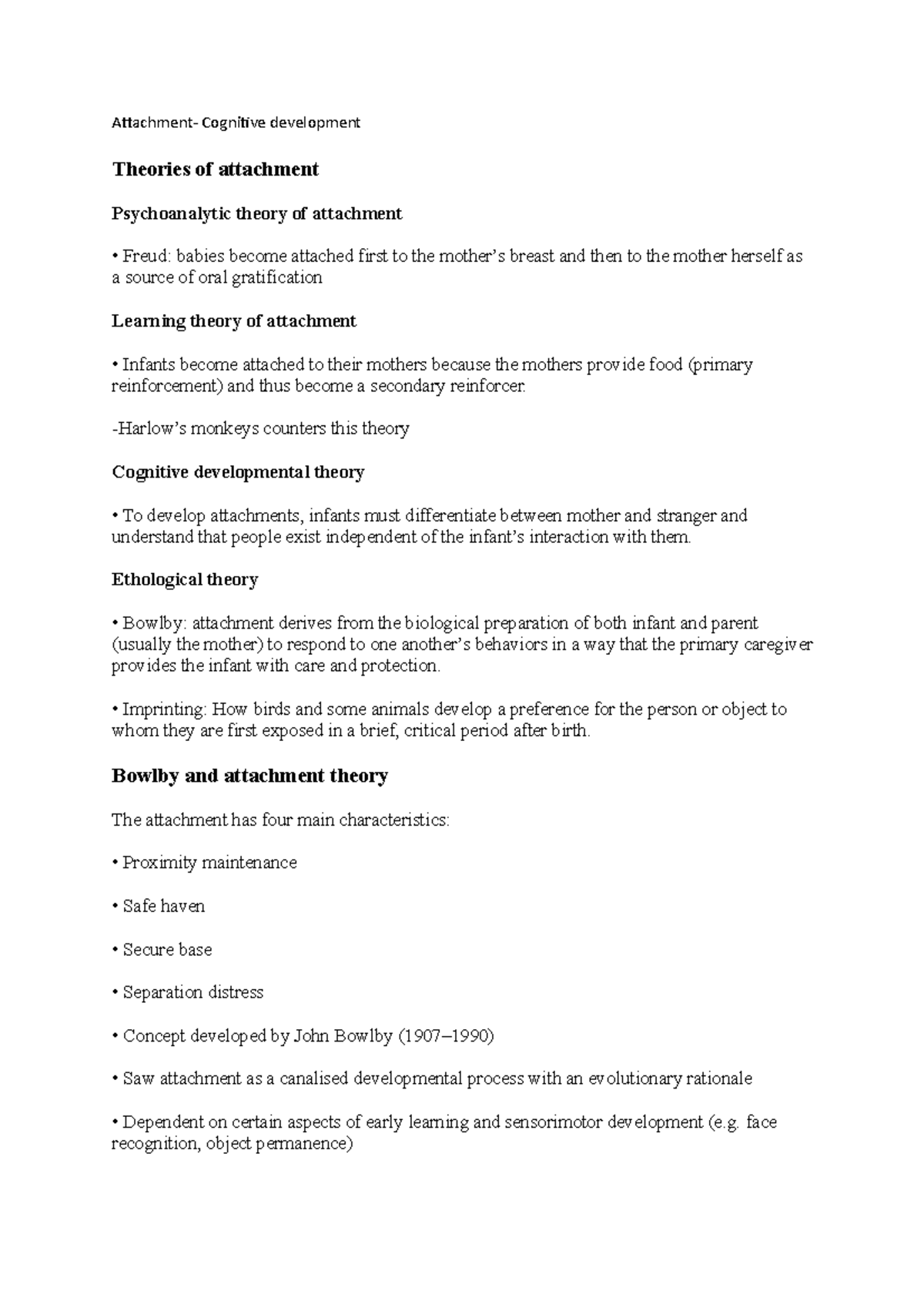 Attachment and hotsell cognitive development