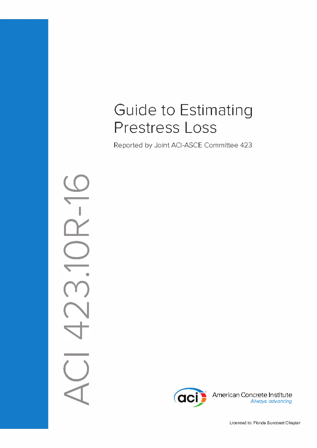 423 - ACI 423 post tension losses - ' I 㨀㨀 ' u 㰀⠀ Guide to Estimating ...