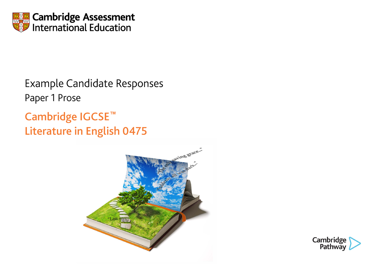 ECR Literature 0475 Paper 1 Prose V2 - Example Candidate Responses ...