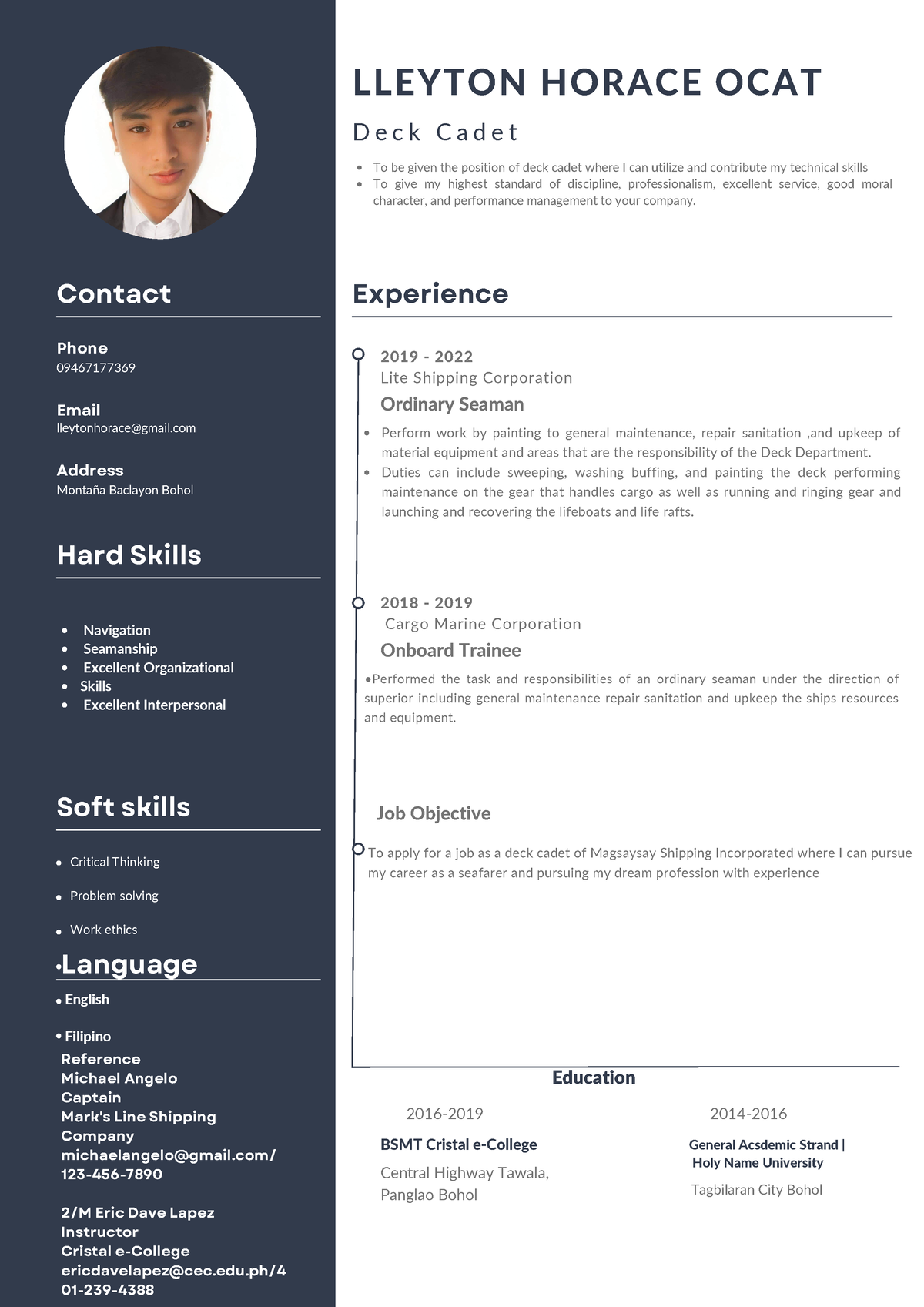 Copy of Black White Minimalist CV Resume - Reference Michael Angelo ...