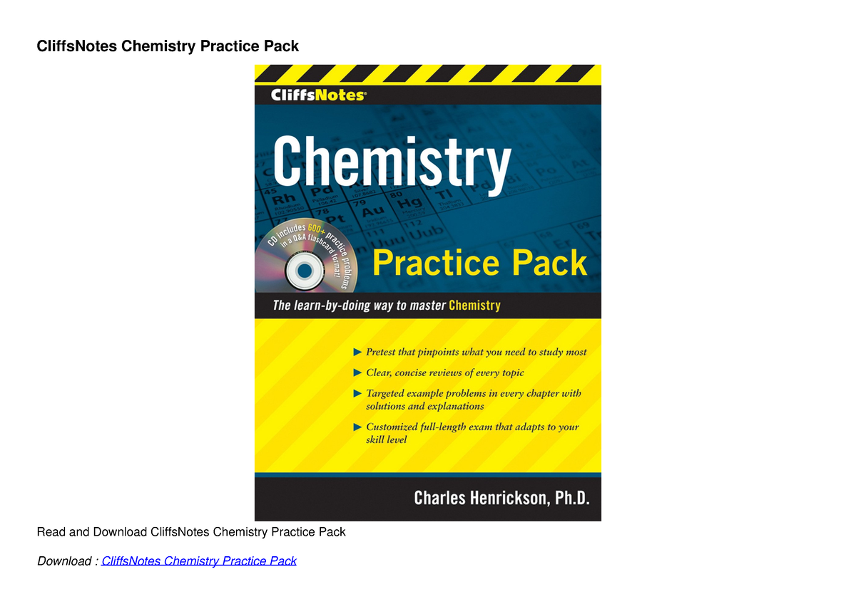 Get [PDF] Download CliffsNotes Chemistry Practice Pack - CliffsNotes ...