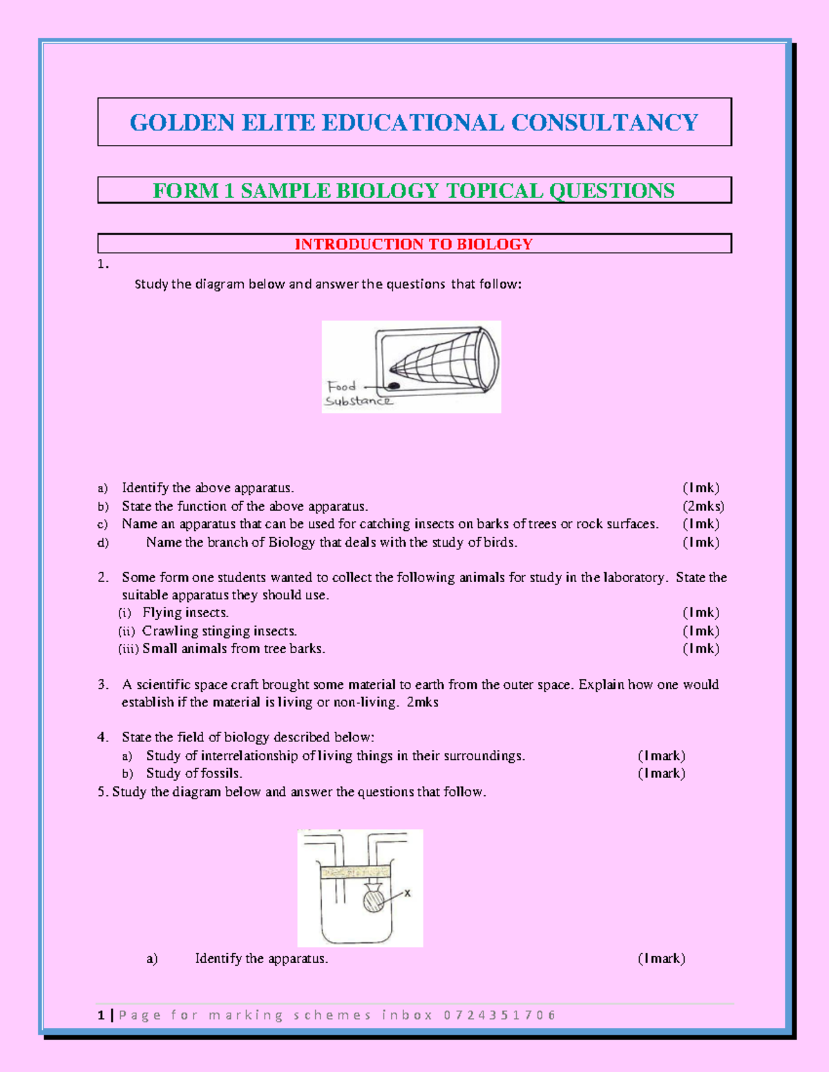 B.F1 BIO Topical useful for studies GOLDEN ELITE EDUCATIONAL