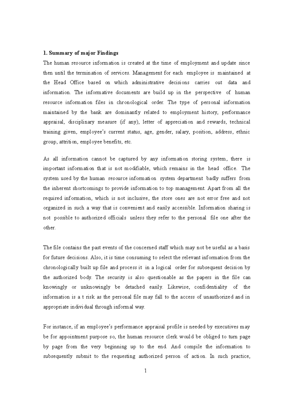 Proceding latest 1 st SRF - Summary of major Findings The human ...