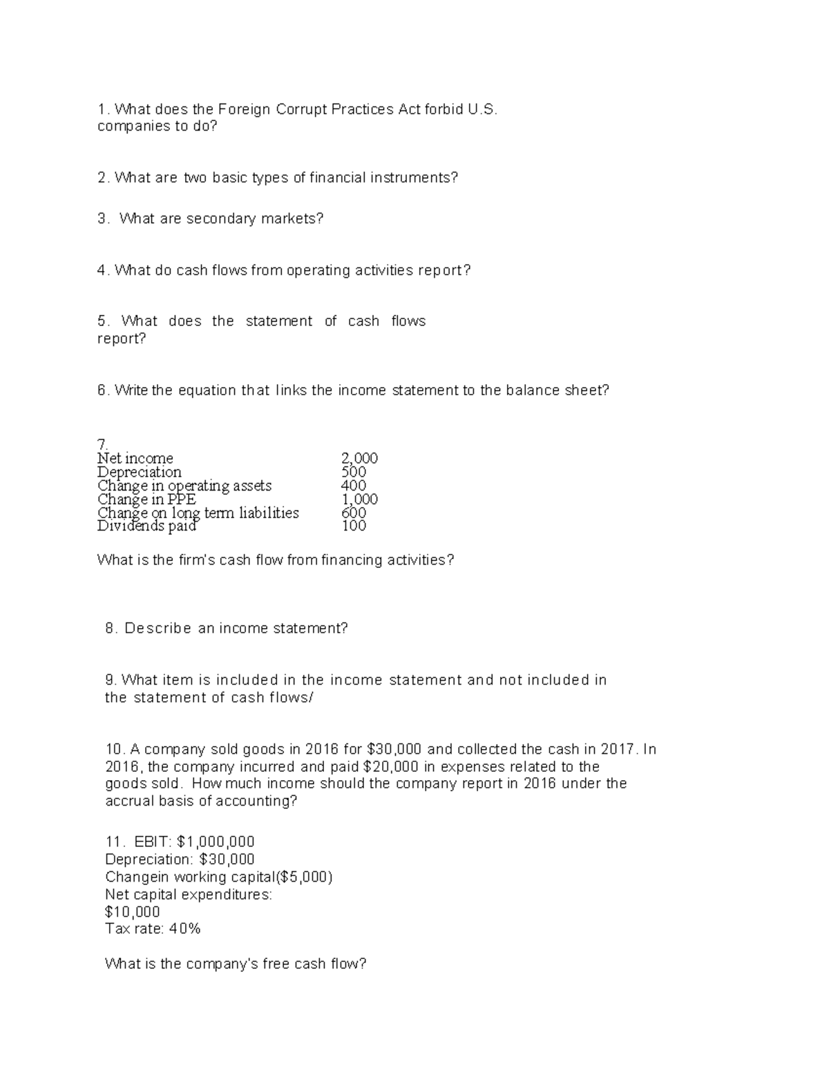 Session 1 - Re-take T1 - What does the Foreign Corrupt Practices Act ...