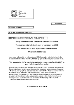 Exam Law Contemporary Issues In Law And Justice Studocu Healthy Food Essay also English Essay Question Examples Learning English Essay Example