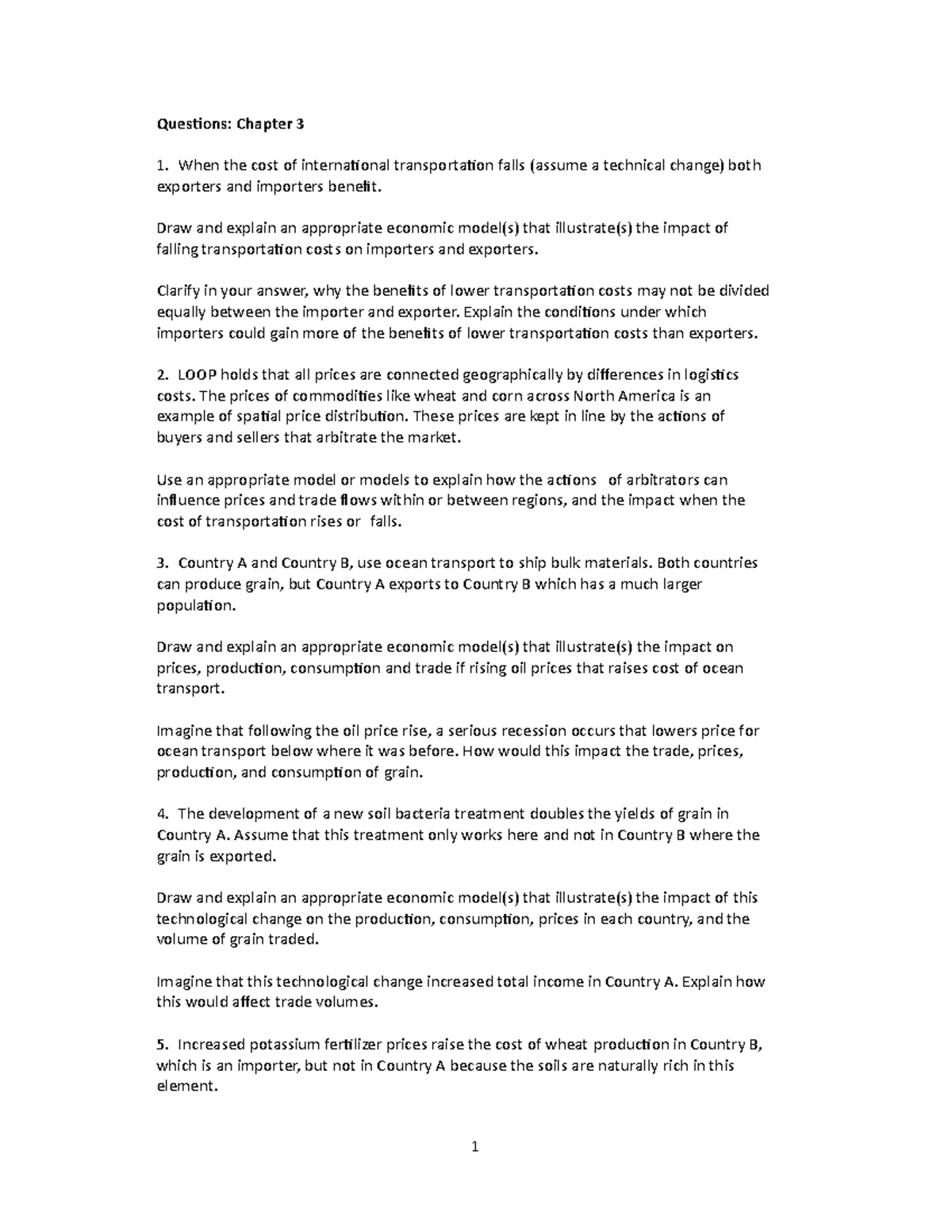 End of the chapter Questions for Chapter 3 - SCM 2210 - U of M - Studocu