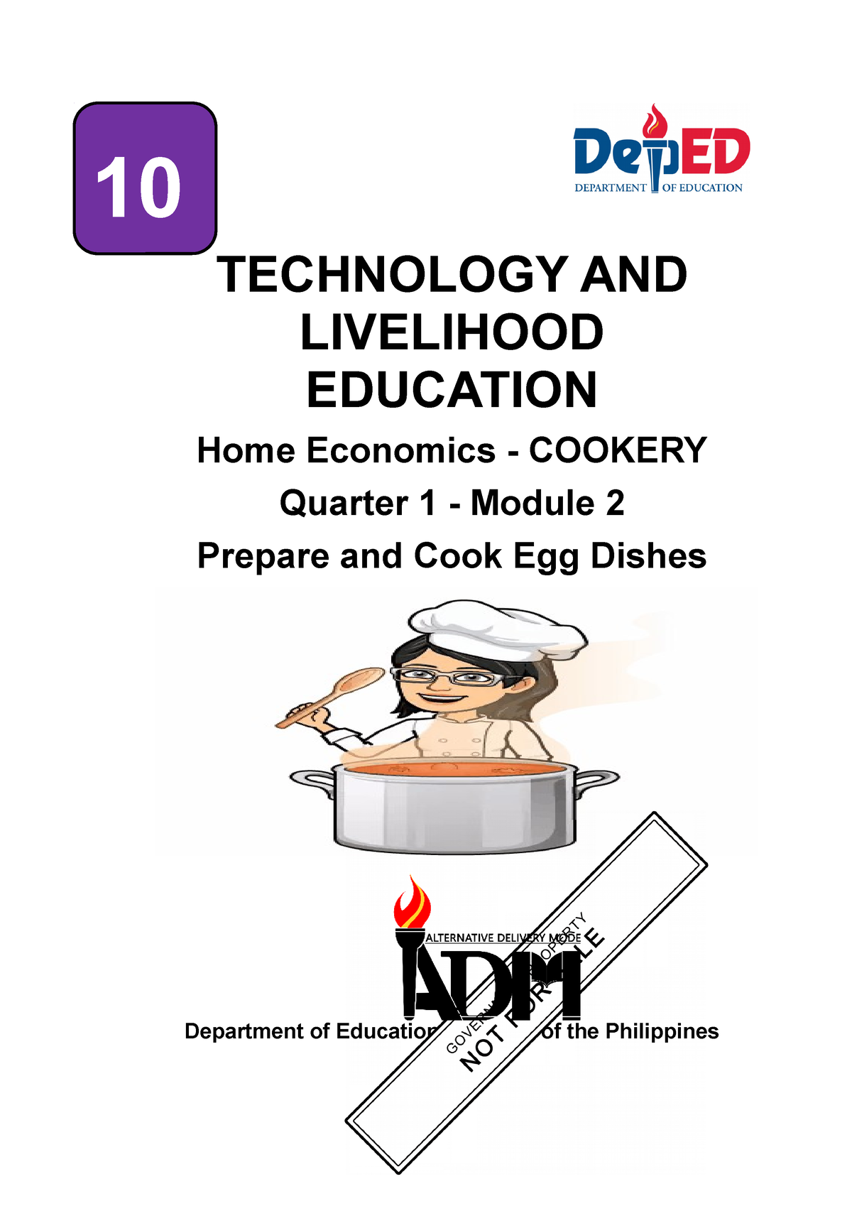 Cookery 10 Module 2 - TECHNOLOGY AND LIVELIHOOD EDUCATION Home ...