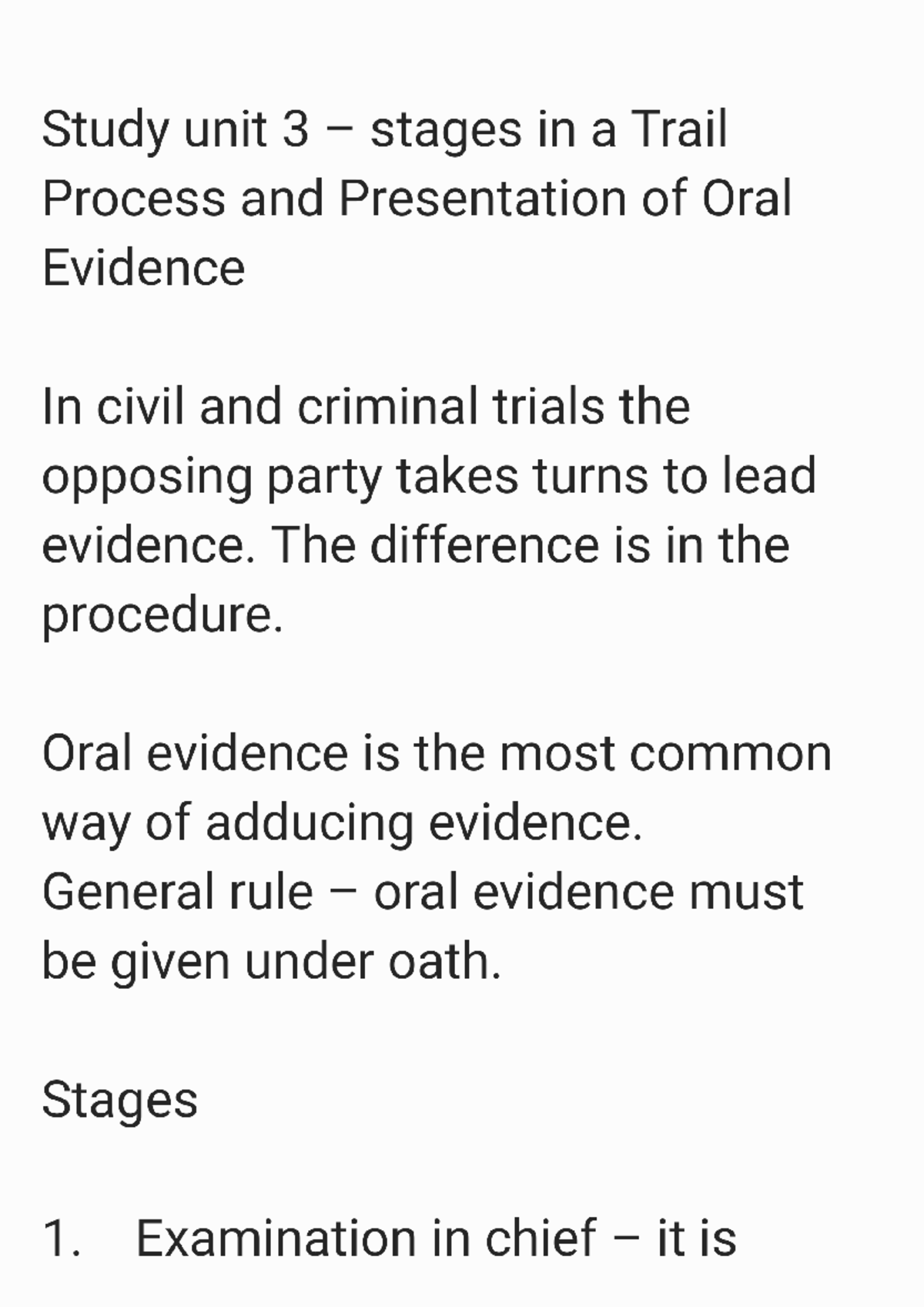 Law of evidence SU3 - Summary - IURI 371 - Studocu