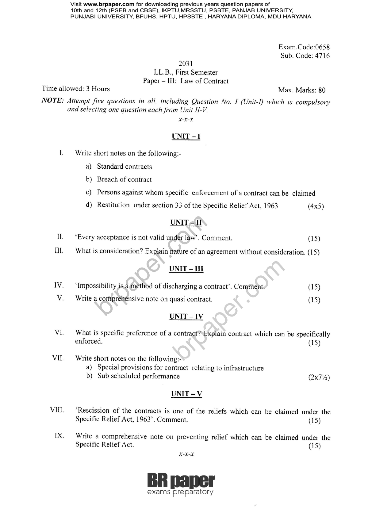 LC(1st)Dec2020 - Notes - LLB - brpaper brpaper - Studocu