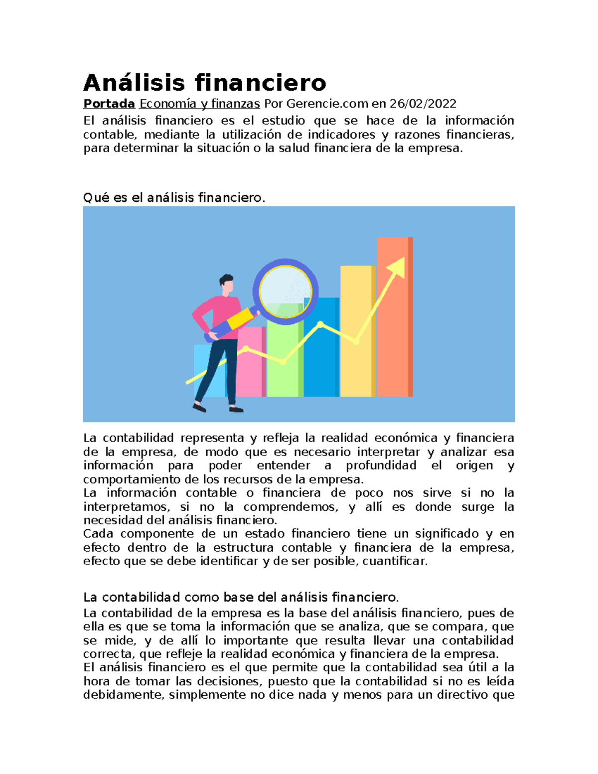 Actividad An Lisis Financiero An Lisis Financiero Portada Econom A Y Finanzas Por Gerencie