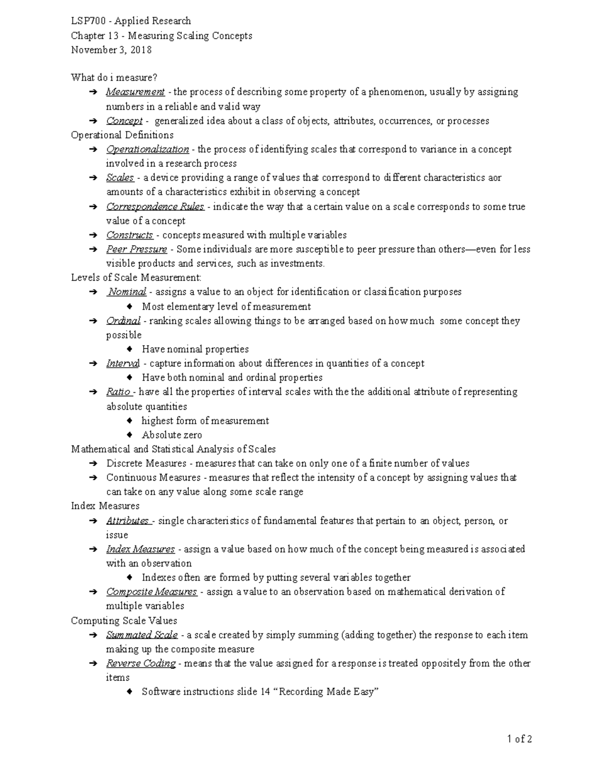 Chapter 13 - Measuring Scaling Concepts - LSP700 - Applied Research ...