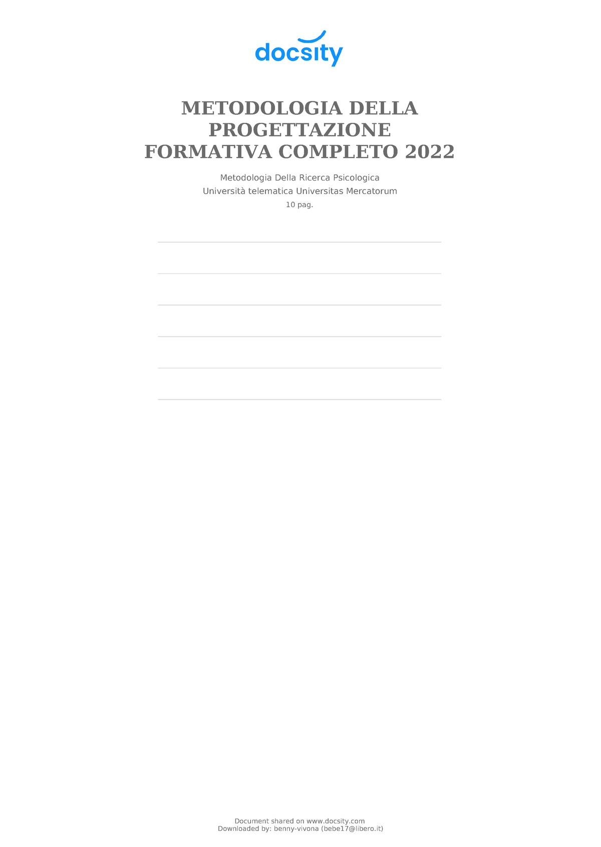 Metodologia Della Progettazione-formativa Test Esame - METODOLOGIA ...