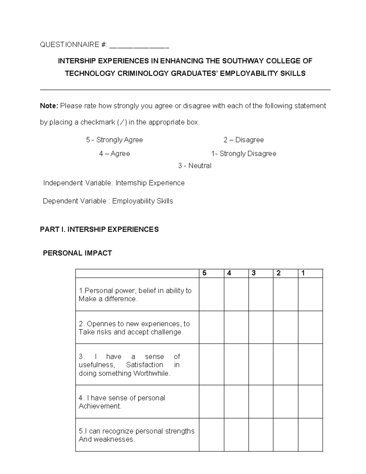 G10 Modified Questionnaires - QUESTIONNAIRE ...