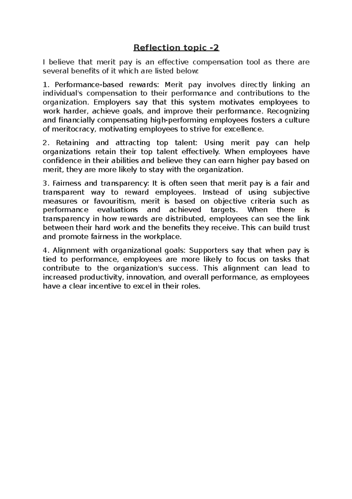 Compensation journal 2 - Ap/Hrm 3490 - Yorku - Studocu