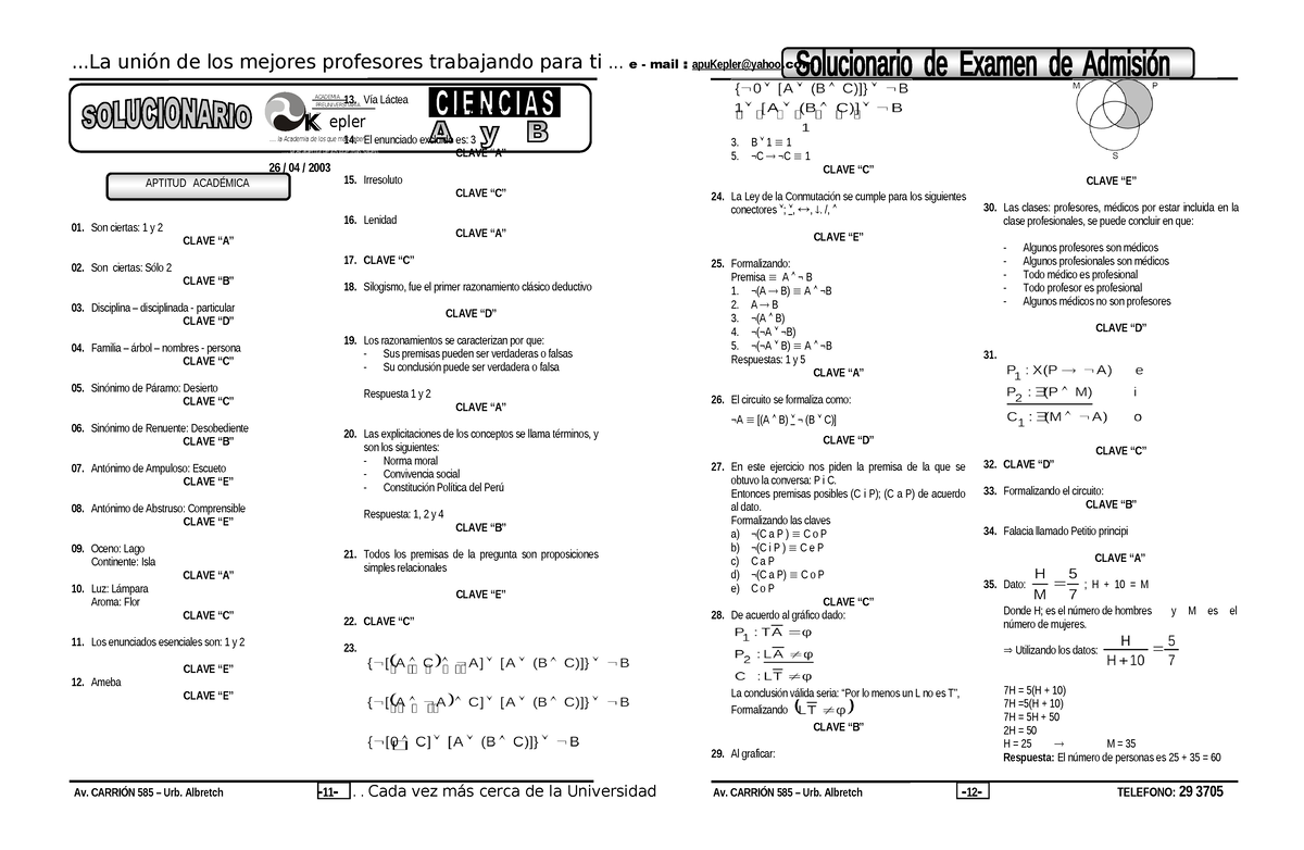 Sol AB 26-04-03 - Simulacro Cd 24 Cd 24 Letras Lenguaje - ACADEMIA ...