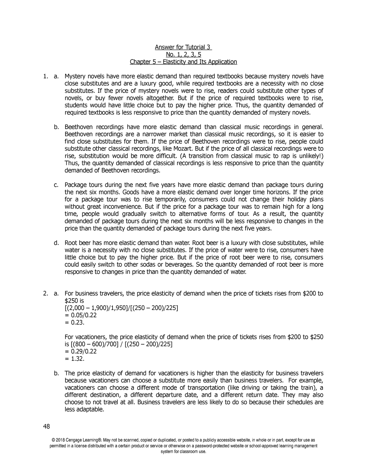 Answer For Tutorial 3 (Chapter 5-Elasticity) - Answer For Tutorial 3 No ...