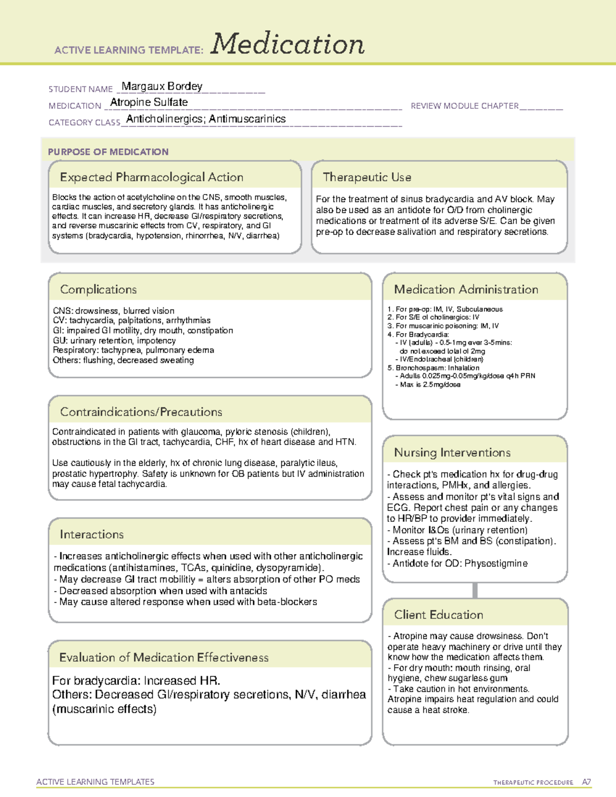 Ferrous Sulfate Ati Medication Template