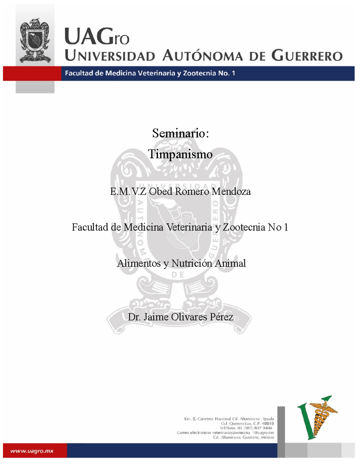 Seminario obed Como sucede el timpanismo en los rumientes de acuerdo