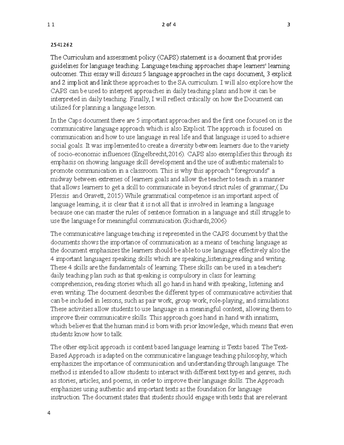 caps document on teaching english 2541262 The Curriculum and